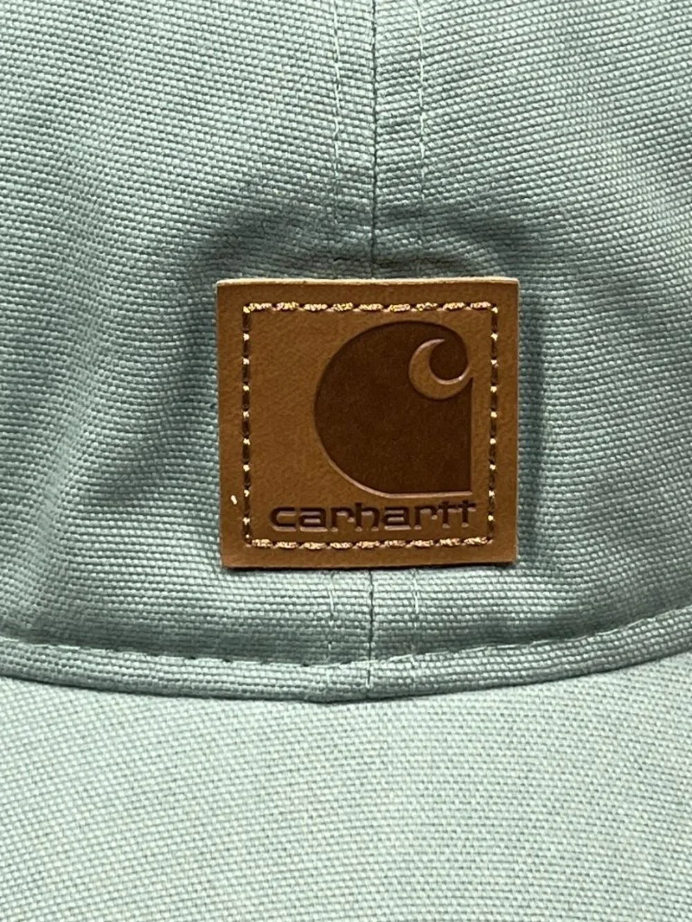 Carhartt Strapback Hat Green Canvas Cap Baseball Workwear Adjustable Dad Mens - Picture 15 of 15